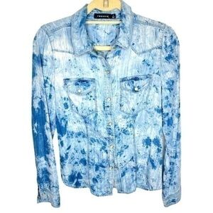 Trouve Tie Dye button Down Blouse Size Small